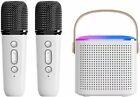 Mini Bluetooth Karaoke Machine Speaker for Kids with 2 Wireless Microphones