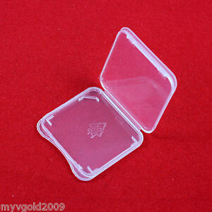 100 pcs SD Card Protective Plastic Case Holder Jewel Case SD Card Box Container