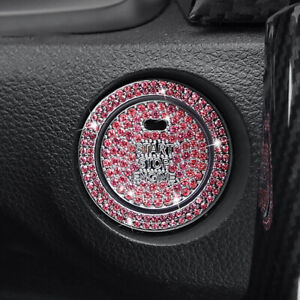 Car Start Switch Button Sticker Interior Bling Diamond Decor Sticker Accessories