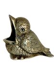 Antique Signed Italy Art Deco Brass Baby Bird Ashtray Open Mouth 1920s 2.5