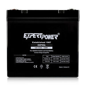 ExpertPower 12V 50Ah 55Ah Rechargeable AGM Sealed Lead Acid Battery
