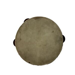 Vintage Tambourine T. Conn Company Noise Maker With Genuine Calf Skin Cover