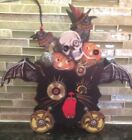 Bethany Lowe Halloween Steampunk Black Cat w/Bat Wings Container--Retired