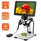 7 Inch LCD 1080P Digital Microscope 1-1200X Zoom Amplification Magnifier+Remote#