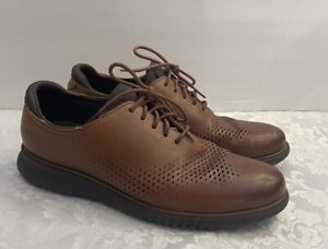Cole Haan Men's  Size 10.5M 2.zerogrand Laser Cut Brown Wingtip Oxford Shoe