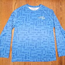 Reel Life Blue Fishing Shirt Mens Size XL Long Sleeve Performance Wear
