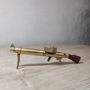 Vintage Petrol Lighter Table machine gun