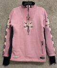 Dale Sport Womens Pink Wool Wind Stopper 1/4 Zip Ski Sweater Size Medium Norway
