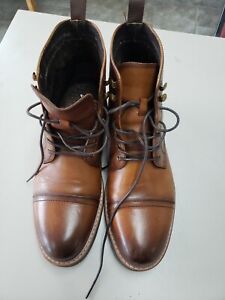 Jousen Leather Boots for Men Dress Retro Classic Mens Boots Cap Toe Boot