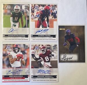 5 Card Auto Autograph Lot All Rc Rookie Leaf NFL NCAA Football Draft