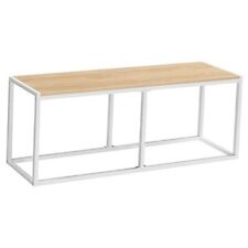 Dining Bench, 47.2 Inch Table Bench, Industrial Style Kitchen White + Natural