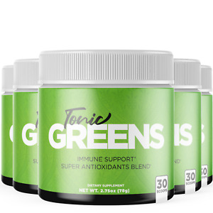 (5 Pack) Tonic Greens Powder, Tonic Greens Immune Support Powder (13.75oz)