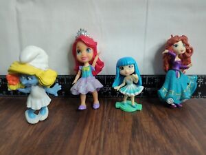 Lot of Girls Small Toys, Variety of Figures, Princess, Smurf