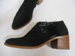 1. STATE black suede cut out design open side bootie shoes sz  8