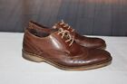 DONALD J PLINER Made in Brazil 9 Brown Wingtip Perforated Leather Dress Shoes