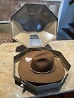 STETSON 4X BUFFALO COLLECTION 100% WOOL WESTERN HAT 7 3/8” MADE USA + HAT CAN