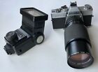 Vintage Minolta Camera SRTSC-II with Macro Zoom Lens Vivitar Thyristor 285 Flash