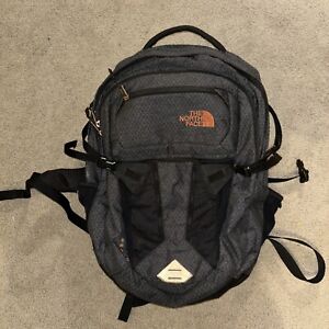 North Face Recon Backpack Black/Grey Flex Vent School Book-bag Laptop 30L Padded