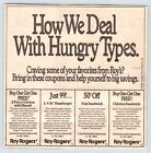 1991 ROY ROGERS RESTAURANT COUPONS AD Vintage 6