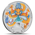 2024 1 oz Colorized Australian Silver Lunar Dragon Coin (BU)