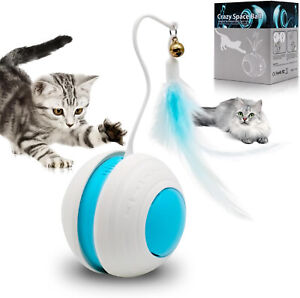 Smart Interactive Cat Toy Interactive Butterfly Feather Rolling Ball for Indoor