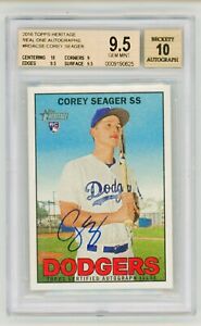 COREY SEAGER 2016 Topps Heritage Rookie Card RC Real One Auto BGS 9.5 Gem Mint