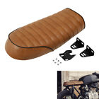 Brown Flat Brat Seat Tracker Vintage Cushion Saddle For Honda CB CL Cafe Racer (For: Suzuki TM125)