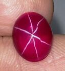 14.20 Cts. Natural Star Red Ruby 6 Rays Oval Cabochon Shape Certified Gemstone