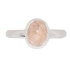 Natural Rose Quartz - Madagascar 925 Sterling Silver Ring Jewelry s.9 CR24332