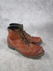 Frye Boots Mens Size 10 M Arkansas Mid Lace Redwood Brown Leather Service