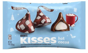 Hershey's Kisses Hot Cocoa Milk Chocolate w Marshmallow Creme Candy 9 oz 07/2024