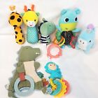 Set Of 7 Piece Baby Rattle Lovey Crinkly Plush Lot