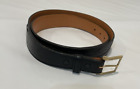 Lucchese Men’s Black Leather Belt w/ Brass Buckle Sz 36 Style BL311 EUC