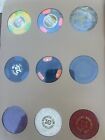 VINTAGE LOT OF 81 LAS VEGAS NEVADA AND CALIFORNIA POKER CHIPS ALL DINOMINATIONS