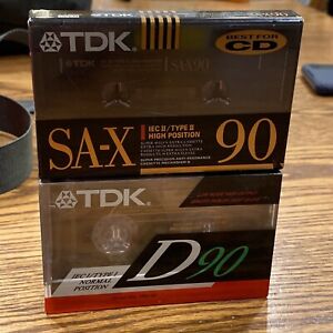 TDK SA-X 90  And D90 Blank Audio Cassette Tape (Sealed)  New!