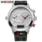 Weide WH-6405 Triple Hour Analog & Digital LED Light Wrist Watch for Men