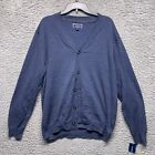 Club Room Sweater Cardigan Mens XL Button Up Long Sleeve Blue 5 Button