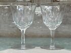 Set of 2 Vintage Cordial Sherry Port Stemmed Wine Glass Crystal Vertical Cuts