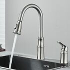 Brushed Nickel Kitchen Faucet Pull Down Sprayer Swivel Sink Mixer Single Handle
