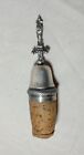 antique 1800's ornate sterling silver dagger handle wine bottle cork stopper