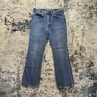 Vintage 80s Levis 517 Orange Tab Jeans 33x32 Boot Cut Blue Denim USA (30x31)