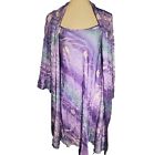 Vintage August Silk Intimates Nightgown Robe Set 100% Silk Size Large Retro VTG