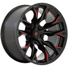 22x12 Black Milled Red Wheels Fuel D823 Flame 6x5.5/6x139.7 -44 (Set of 4)  106.