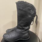The North Face Janey ll Luxe Size 9 Leather Black Snow Boots Primaloft Fur