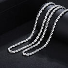 Charm 925 sterling silver 4MM twisted rope chain necklace for men woman jewelry