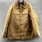 Vintage Carhartt Jacket 62 R Brown Canvas Coat Jacket Quilt Lined CO3 BRN Men's*