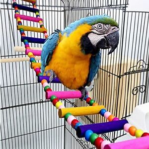 Bird Parrot Ladders Swing Chewing Toys Hanging Pet Bird Cage Accessories Hamm...