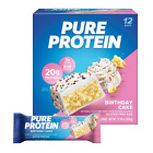 Pure Protein Bars Birthday Cake, High Protein Gluten Free 1.76 oz, Pack of 12