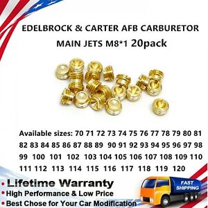 For EDELBROCK & CARTER AFB CARBURETOR MAIN JETS SIZES .070 THRU .120 20 pack