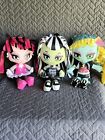 Lot 3 Monster High Plush Rag Dolls Frankie Stein Lagoona Draculaura Ribbon Hair